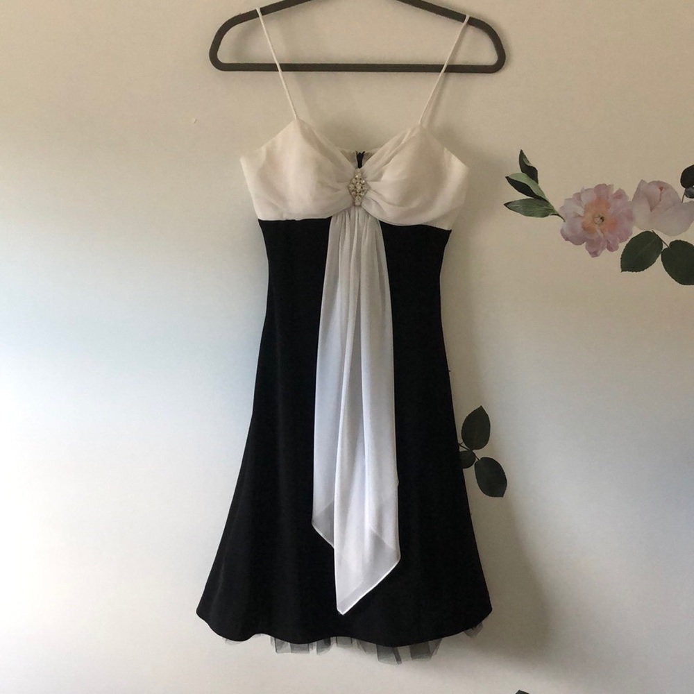 Timeless Black & White Betsy & Adam Cocktail Dress